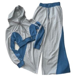 🎯NWOT Kaylee Kollection Crop Top Wide Pants Set Size Small